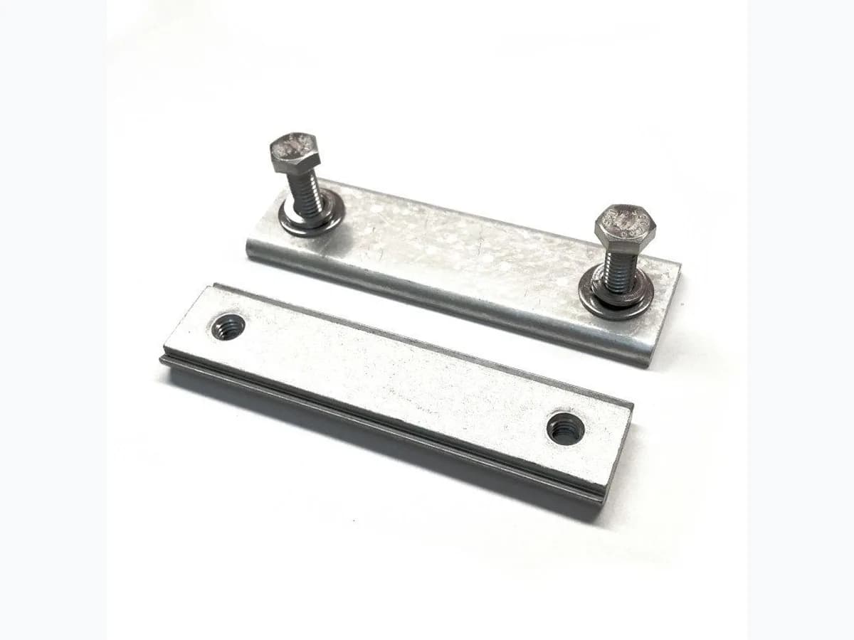 Éclisse de jonction en aluminium pour rails de montage, boulonnerie inox